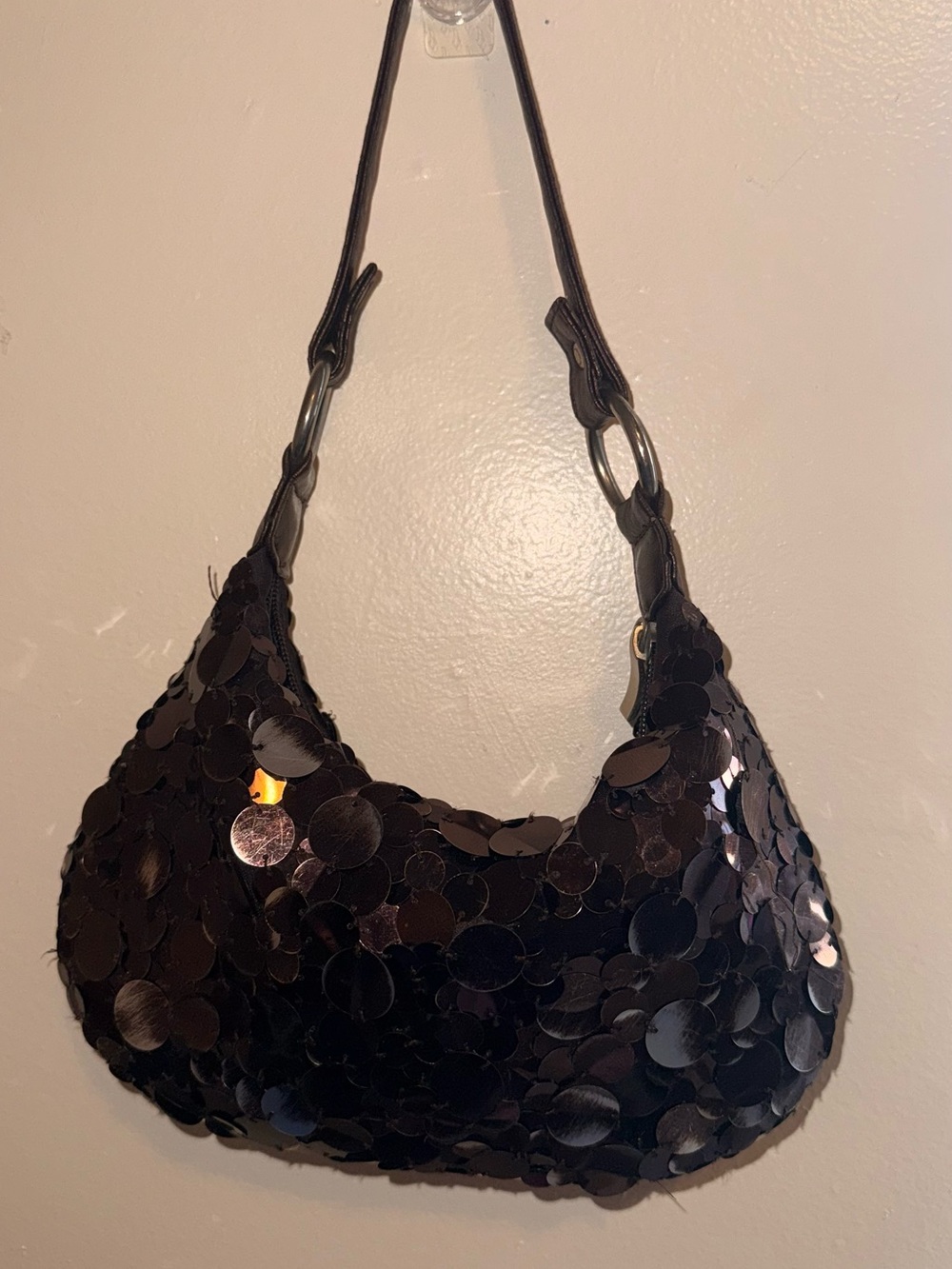 Limited Too Sequin Shoulder Bag - Dark Brown
